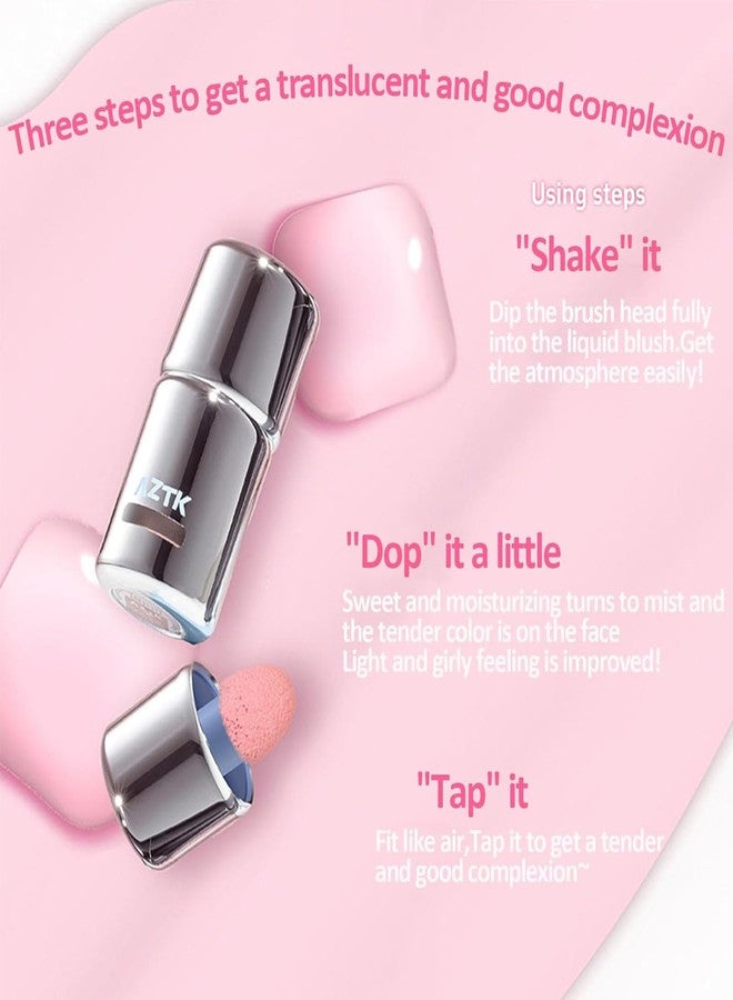 Aztk Liquid Blush, Aztk Jelly Color Liquid Blushes, Blush for Cheeks, Cream Blusher with Sponge Head - High-Pigment, Long-Lasting, Lightweight, Matte Finish (JC04) - Image 4